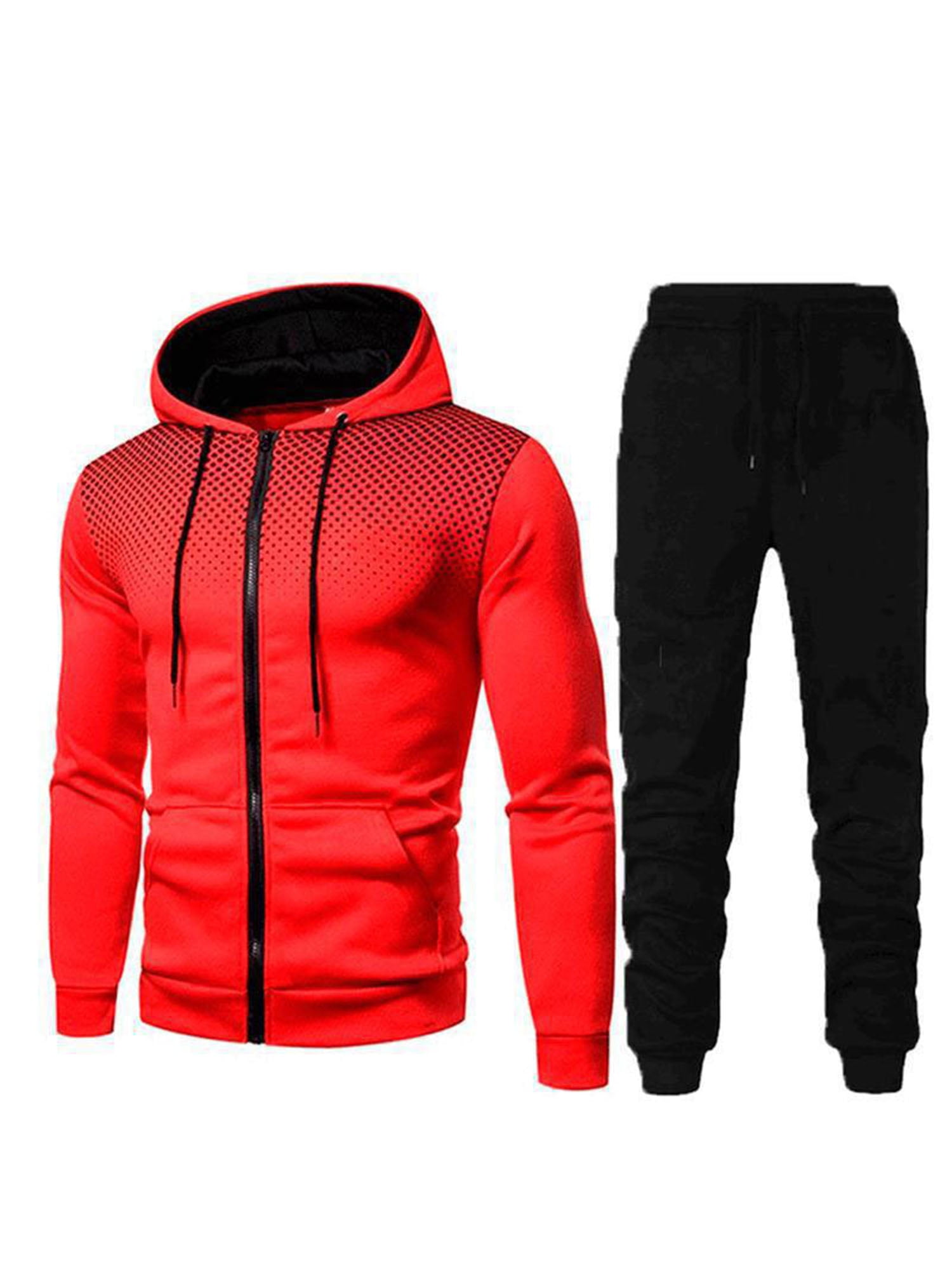 Details about   Men Athletic Casual 2 Piece Tracksuit Pant Sweatshirt Jacket Sweatsuit Sport Set 