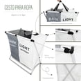 thumbnail image 3 of Cesto De Ropa Sucia Plegable Con 2 Compartimentos Kimhi Organizador Bote Canasta Para Ropa Impermeable Portatil Multifunción Lavanderia Cesta Almacenamiento Para Baños Y Dormitorios, 3 of 6