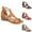 Brown, variant on asdoklhq Women's Sandals Shoes,Summer New Plus Size Women's Zipper Round-Toe Wedge Sandals