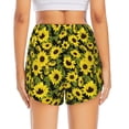 thumbnail image 4 of Goofa Sunflowers In Vintage Printed Women 2 in 1 Running Shorts,Quick Dry Athletic Workout Shorts,High Waisted Athletic Shorts with Liner Pockets-, 4 of 9
