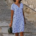 thumbnail image 2 of Pompotops Femmes Mode Casual Été Couleur Unie Manches Courtes Col Rond Tops Blouse, 2 of 8