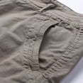 thumbnail image 5 of PEASKJP Men's Cargo Casual Shorts Cotton Summer Knee-Length Relexed Fit Zip Twill Shorts Khaki XL, 5 of 5