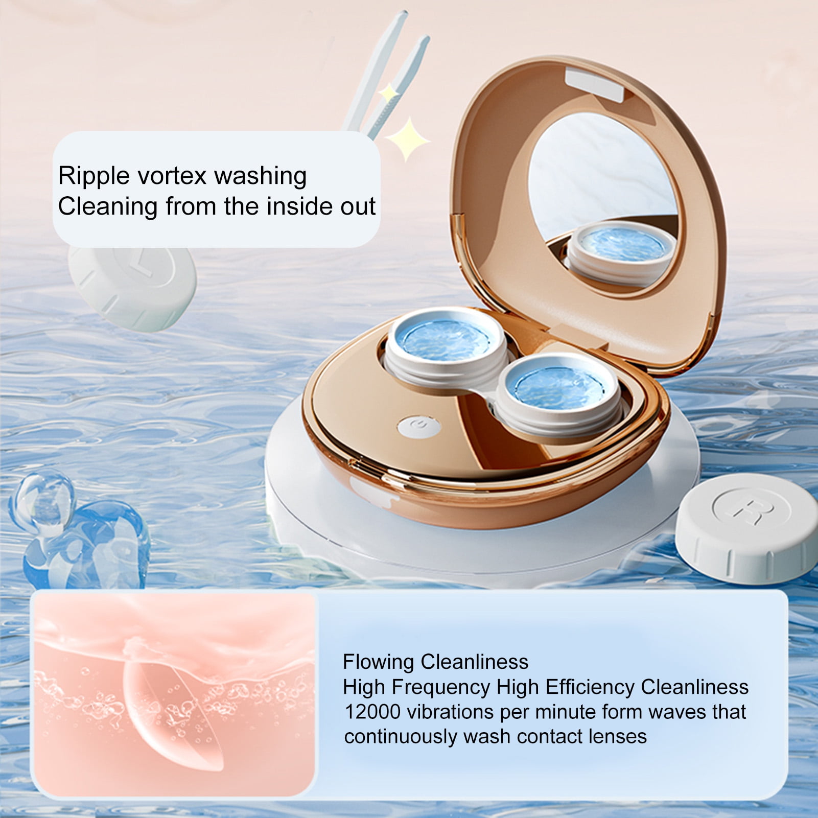 Chicmine Ultrasonic Contact Lens Cleaner Machine with USB Charge