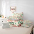 thumbnail image 6 of meiyoeat Soft Floral 7-Piece Twin Bedding For Girls,Pastel Print Bedding Comforter Set,Pink Green Cream,Light Gray Reversible, 6 of 7