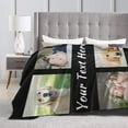 thumbnail image 5 of Custom Blanket with Photos Text, Customized Blankets with Photos Collage Customized Blankets for Family Birthday Wedding Gift, Personalized Bed Throw Blanket for Adult Child Black, 60" x 50", 5 of 6
