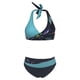 thumbnail image 2 of Gibobby Bañador de Bikini Tankini de talle con estampado de color para mujer, bragas triangulares, conjunto de Tankini de dos piezas, traje de baño(Azul,G), 2 of 4