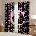 thumbnail image 2 of Manfei Teens Cartoon C Personalized Initial Blackout Curtains Set of 2 (52x84 Each),Girls Kids Pink Polka Dots Window Curtains,Breathable Home Decor, 2 of 6