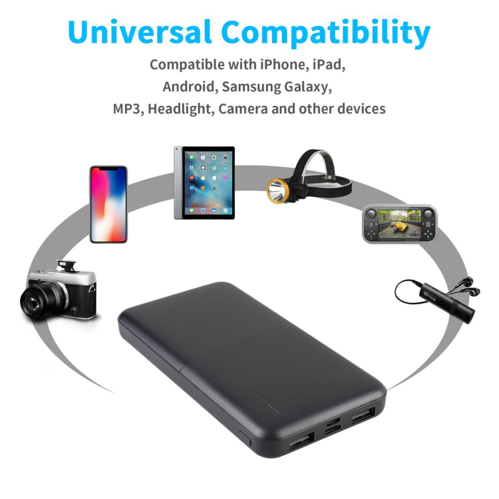 Portable Charger Power Bank 50000mah,Ultra-High Capacity Safer External Cell Phone Battery Pack Compact with High-Performance Cells & 2 USB Output, Smart Charge for Smartphone Black