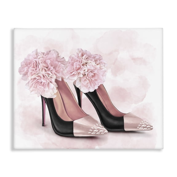 Stupell Industries Shabby Chic Fashion Heels Pink Flowers Canvas Art, 20 x 16, by Ziwei Li
