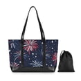 thumbnail image 7 of FORMRS Canvas Laptop Tote Bag for Women with 15.6" Computer Compartments Shoulder Handbag, Red and Blue Fireworks Pattern, 7 of 7