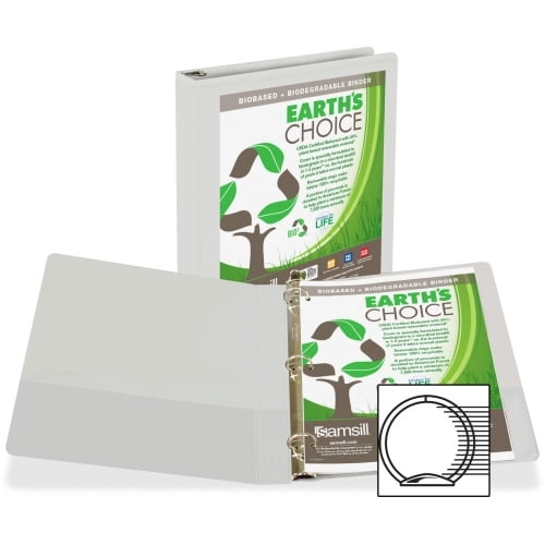 Samsill, SAM18937, Earth's Choice Biobased USDA Certified 1' View Binder, 1 Each, White