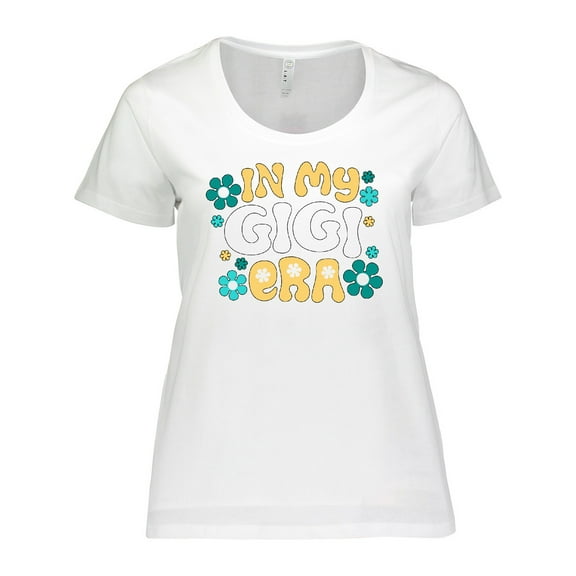 Inktastic In My Gigi Era Retro with Flowers Women's Plus Size T-Shirt