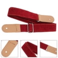 thumbnail image 4 of Miangastore Sangle en Coton Lin & Cuir Véritable Style Campagnard pour Ukulélé (Jujube Rouge), 4 of 8