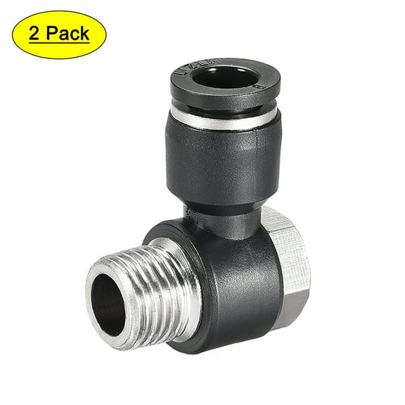 Pneumatic Push to Connect Tube Fittings 8mm Tube to 1/4PT Male Thread Elbow 2Pcs