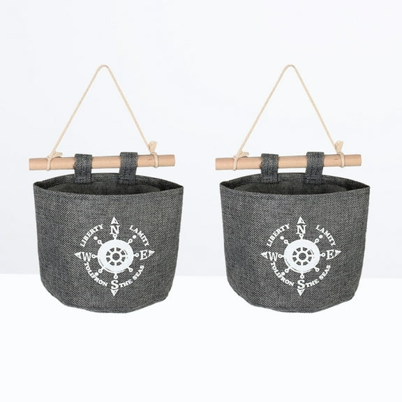 WINOMO 2PCS Wall Hung Storage Bag PE Coating Stiff Shape Storage for Organizers in Bathroom