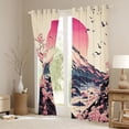 thumbnail image 3 of Manfei Ukiyo-e Fuji Cherry Black Out Curtains for Girls Women, Red Sun Bird Curtains Pack of 2 (42x63 Each), Pink Beige, 3 of 6