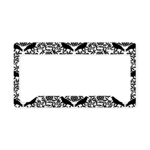 CafePress - Raven Pattern License Plate Holder - Aluminum License Plate Frame, License Tag Holder
