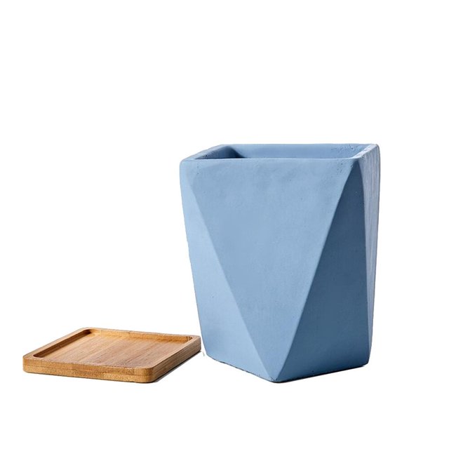 Maceta hexagonal para suculentas, minimaceta para flores, contenedor para plantas, decoración para balcón Azul Grande Zulema Jardinera suculenta