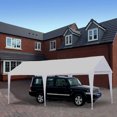 Abba Patio 10 x 20FtcOutdoor Carport Canopy with 6 Steel Legs, White