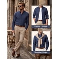 thumbnail image 4 of Men Oxford Dress Shirts Cotton Long Sleeve Shirt Business Shirt Casual Button Down Shirts Navy Blue, 4 of 9