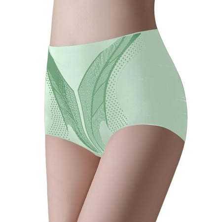 Icvfdpl Panties For Women High Waist Waist 7A Silk Seamless Soft Breathable Womens Underwear Briefs Green L