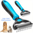 thumbnail image 1 of 2pcs Pet Grooming Tool  Double-Sided Slicker Brush & Stainless Steel Comb for Dematting & Shedding, 1 of 7