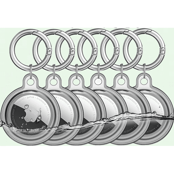 IPX8 Waterproof Airtag Holder, 6 Pack Apple Airtags with Keychain, Full Body Protective Airtag Holder