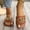 Brown, variant on Slide Sandals for women Chain Accent Leather Slides Square Toe Flat Sandals Office Vacation Travel Walking Daily Casual Summer Footwear