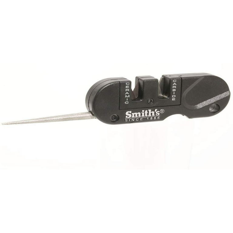  Smith's 50979 Pocket Pal Tactical Knife Sharpener - Black - 2  Stage Sharpener & Diamond Sharpening Rod - Pocket Clip - Outdoor Hunting  Knife & Hook Sharpener - Compact & Lightweight : Home & Kitchen