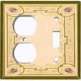 thumbnail image 4 of Metal Light Switch Plate Cover Victorian Royal Floral Frame Green Yellow FRA063, 4 of 13