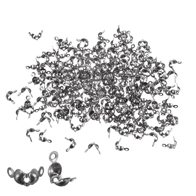 400uds Cubiertas de Puntas Nudo de Metal Molusco Gris Oscuro Unique Bargains 1,3mm