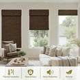 thumbnail image 2 of Keego Cordless Custom Roman Shades for Windows Natural Fabric Roman Blind for Window Treatments Roman Window Shades, Brown(with Edge Liner,Block 85-90% Light) 35"W x 42"H, 2 of 7