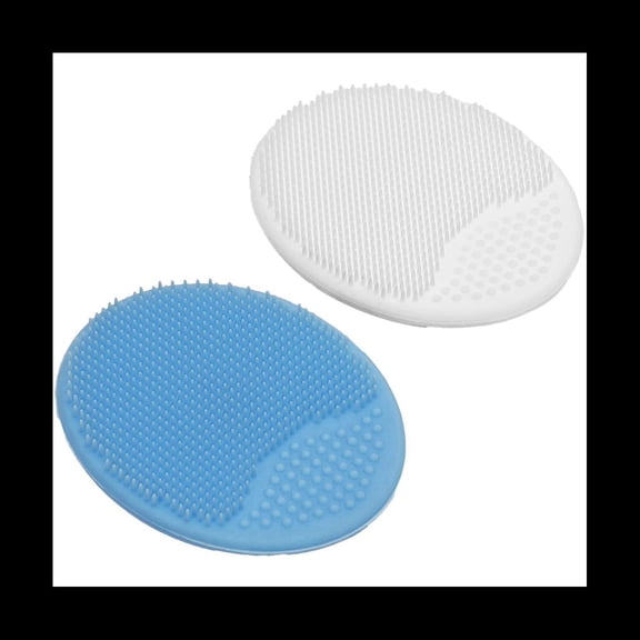Exfoliating and Massaging Cradle Cap Bath Brushes Blue White, 2 Pack