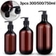 thumbnail image 3 of Round Shoulder Shampoo Bottle With Pump Head 300ml / 500ml / 750ml 3pcs Practical Brand New Brown High Quality, 3 of 6