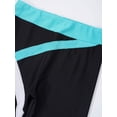 thumbnail image 4 of Raenseen Kids Girls Figure Ice Skating Outfits Skating Sweatshirt Crop Top with Practice Training Blue Green 8, 4 of 9