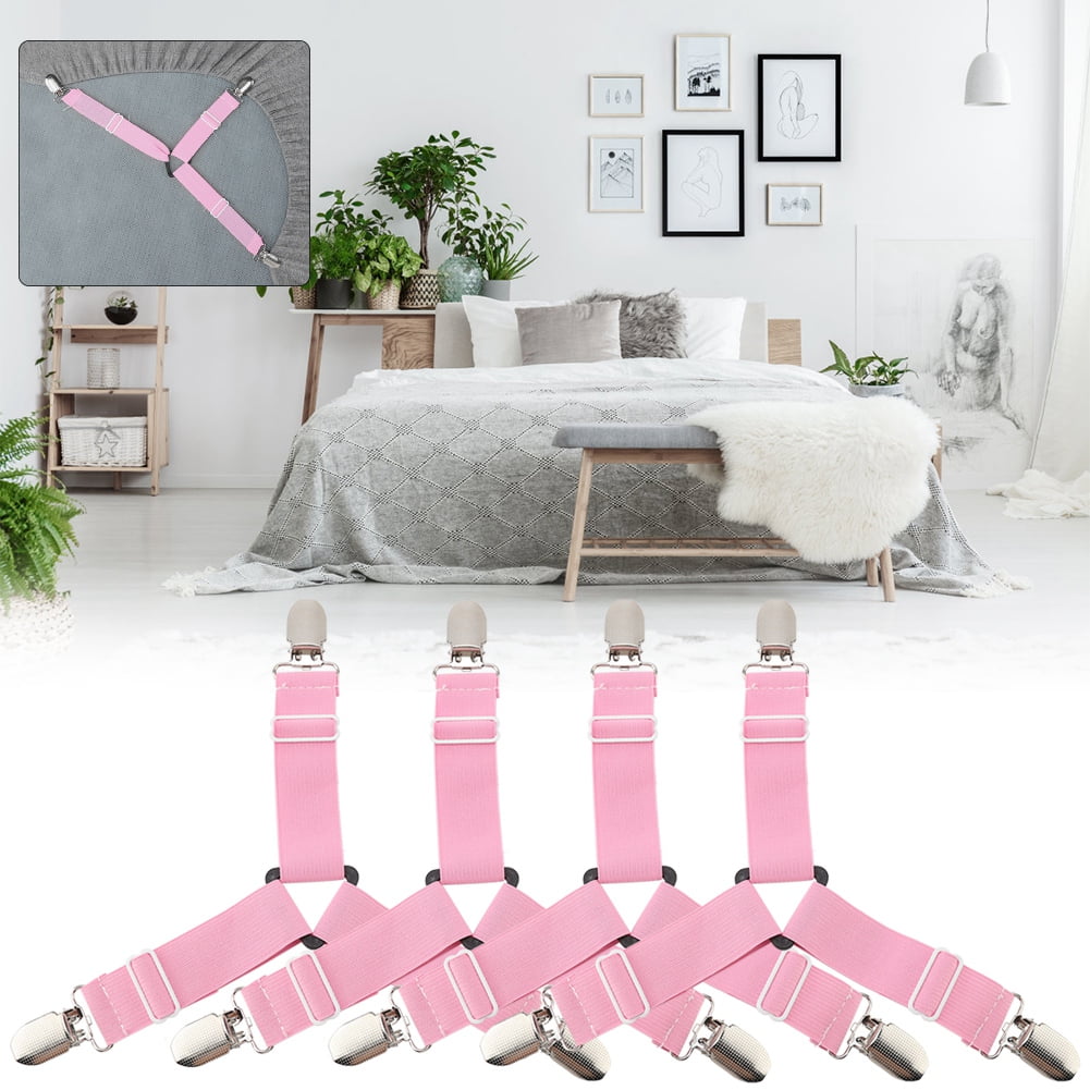 Tebru Sheet Gripper, Bed Sheet Holder,4pcs Adjustable Triangle Bed