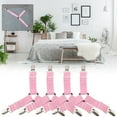 thumbnail image 3 of Soporte para sábanas de colchón y cama triangular ajustable, correas, Clips, sujetadores de agarre (rosa), 4 Uds., 3 of 10