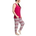 thumbnail image 3 of MUK LUKS Tank and Jogger Pajama Set, Raspberry/Ikat, Medium, 3 of 3