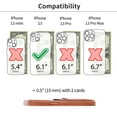 thumbnail image 2 of Dockem Genuine Leather Card Case For iPhone 13 with Built-in Metal Plate for Magnetic Mounting, Stitched-on Wallet with 2 Credit Card Holders (Light Brown, M2GL), 2 of 10