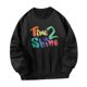 thumbnail image 3 of Mujer Jersey Sudadera Cuello Redondo Jersey Tops Moda Cómoda Ropa Deportiva Negro, 3 of 8