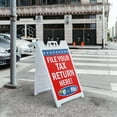 thumbnail image 5 of A-frame Sidewalk File Your Tax Return Here 24" x 36" Double Sided A-Frame Sidewalk Sign, Includes 2 Installed Vinyl Decals | Foldable Portable White Signicade Sandwich Board Signs, 5 of 5