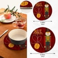 thumbnail image 4 of SKYSONIC Red Nutcracker Nuts Pot Holders Trivets, 2 Pcs Heat Resistant Trivets,Merry Christmas Cotton Thread Weave Mats for Hot Pads Pans Pot Bowl Teapot for Kitchen Decor, 4 of 7