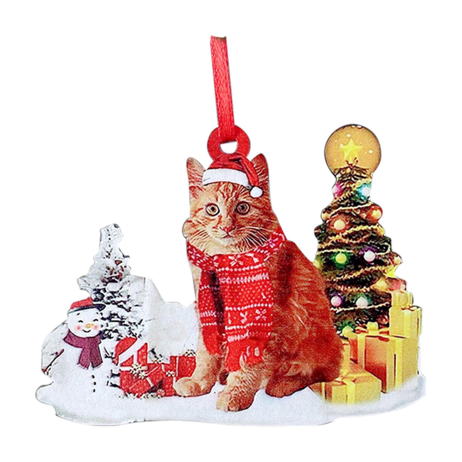 AC-17CB Red Maine Coon Cat Christmas Tree Bauble Decoration Gift 