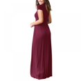 thumbnail image 3 of Robe Maxi pour Femme Col Rond avec Poche Été Ample Décontractée Robe Bouffante Femme Rétro Longues Robes vestidos mujer, 3 of 4