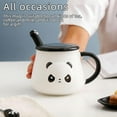 thumbnail image 3 of Funny Panda Mug,Panda Coffe Mugs with Lid & Spoon,Cute Panda Ceramic Coffee Mug,Kawaii Panda Cup Gifts for Girls Women Men Kids (Despise,470ML), 3 of 7