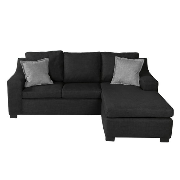 Sofa Chaise Esquinera Dicasa Lyra 2 Plazas Negro para Sala
