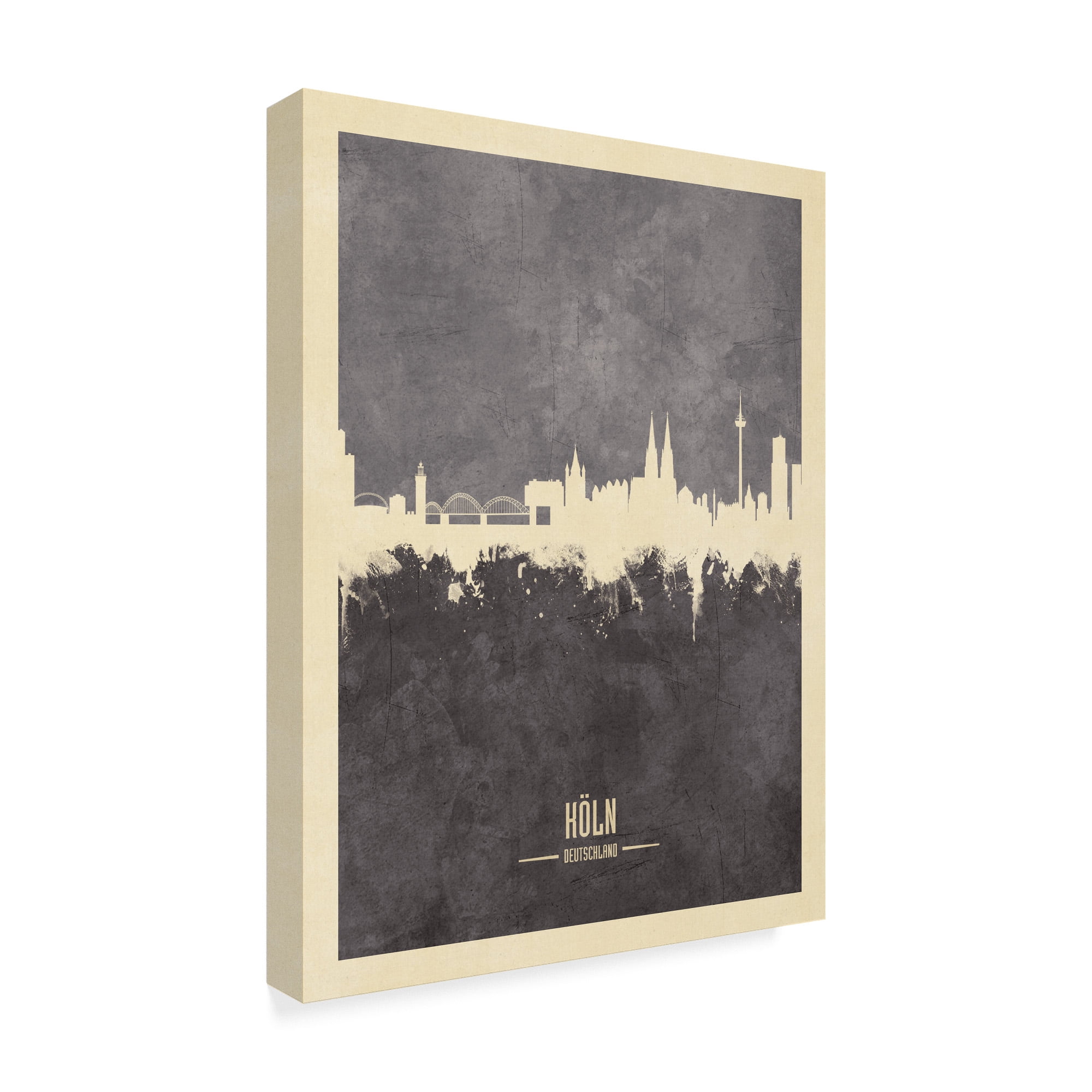 Trademark Fine Art 'Cologne Germany Skyline Gray' Canvas Art by Michael Tompsett