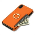 thumbnail image 5 of Nalacover for iPhone X / XS Wallet with Card Holder Slot, 360°Rotation Ring Holder Kickstand Cover for Men Women Protective Premium PU Leather Shockproof Cover For iPhone X / XS, Orange, 5 of 9