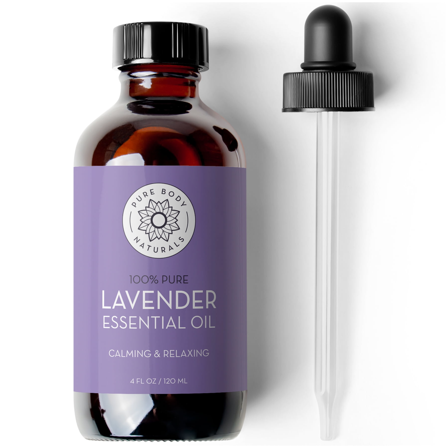 French Lavender Essential Oil for Aromatherapy, Therapeutic Grade 4 fl oz by Pure Body Naturals