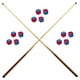 thumbnail image 1 of Kit 2 Tacos de Billar Diversiones Bago Uso Rudo + 12 Tizas, 1 of 5